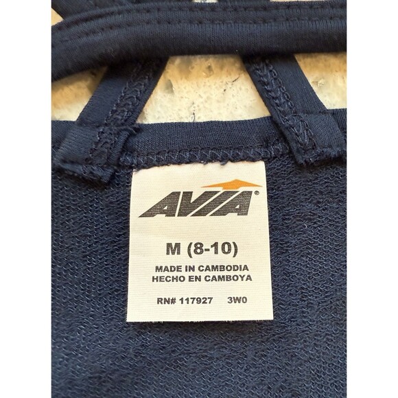 Avia Criss Cross Back Long Sleeve Yoga Sweatshirt Size Medium Navy Blue NWT - Picture 3 of 9